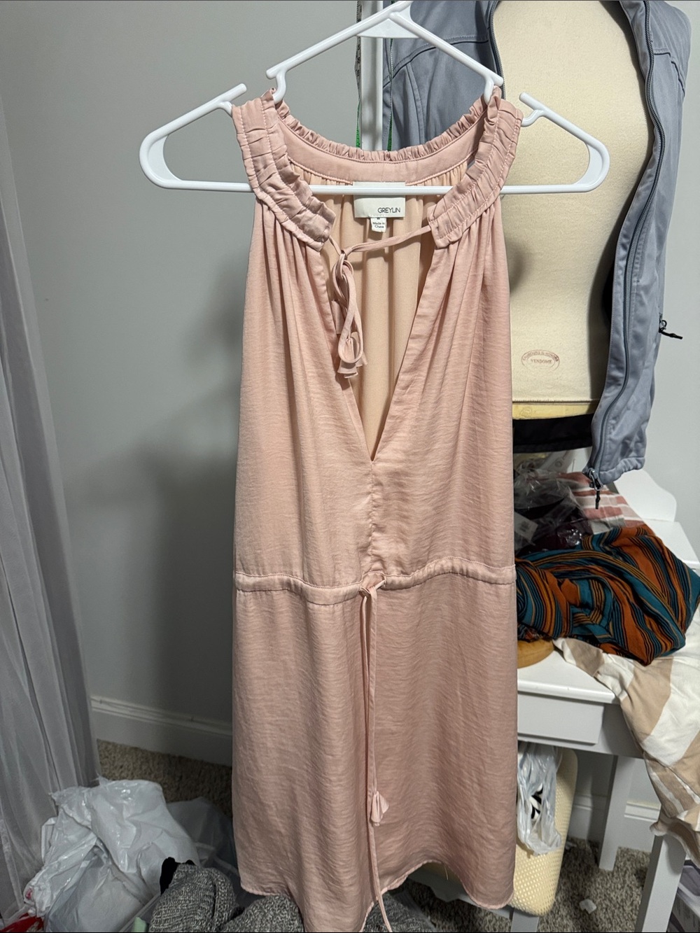 Light Pink Sleeveless Halter Dress